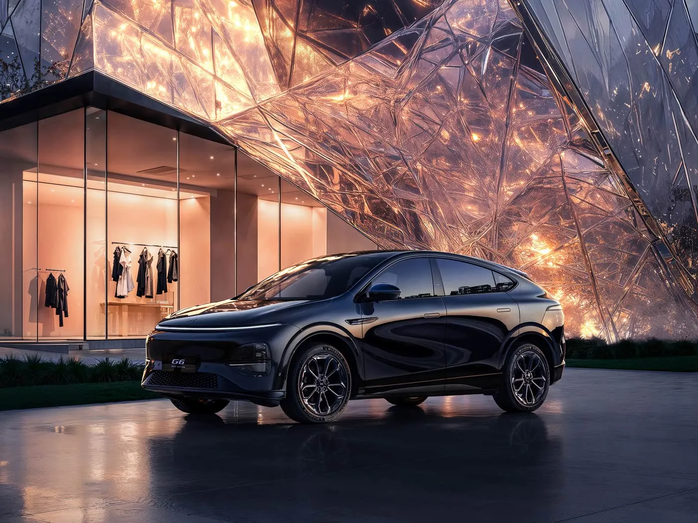 Xpeng G6 Mini SUV eléctrico Caja de cambios automática Tracción 4WD con batería de litio Vehículo de nueva energía Dirección izquierda Motor de pila de combustible EV